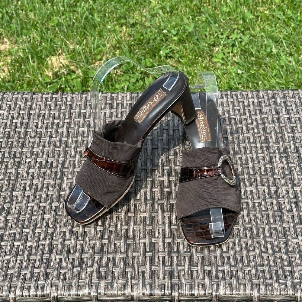 Brighton Black and Brown Heels Minimalist Elegance